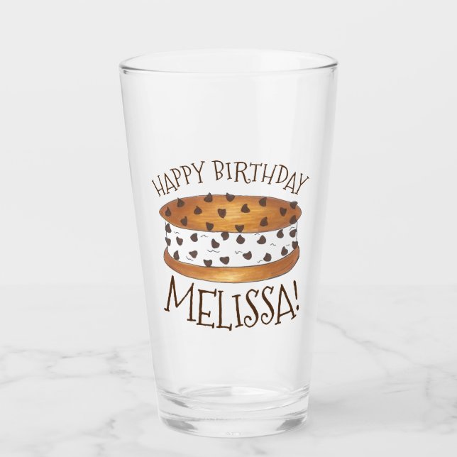 Chipwich Chocolate Chip Cookie Ice Cream Sandwich Glass (Front)