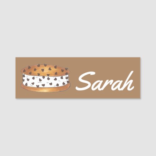 Chipwich Chocolate Chip Cookie Ice Cream Sandwich Name Tag
