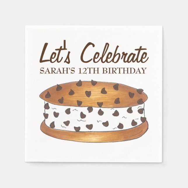 Chipwich Chocolate Chip Cookie Ice Cream Sandwich Napkins (Front)
