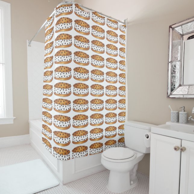Chipwich Chocolate Chip Cookie Ice Cream Sandwich Shower Curtain (In Situ)
