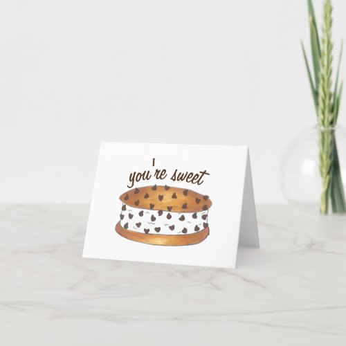 Chipwich Chocolate Chip Cookie Ice Cream Sandwich Thank You Card