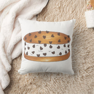 Chipwich Chocolate Chip Cookie Ice Cream Sandwich Throw Pillow