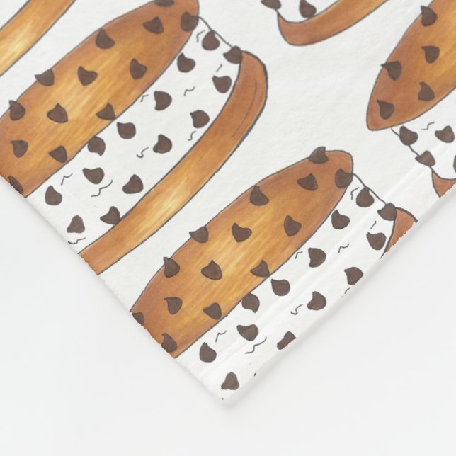 Chipwich Chocolate Chip Ice Cream Sandwich Foodie Fleece Blanket (Corner)
