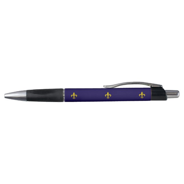 Chique Golden French Lilie On Blue Pen (Top)