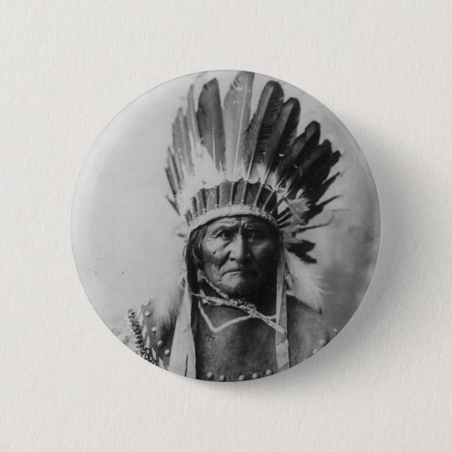 Chiricahua Apache Geronimo Goyathlay Goyahkla Button (Front)