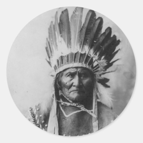Chiricahua Apache Geronimo Goyathlay Goyahkla Classic Round Sticker