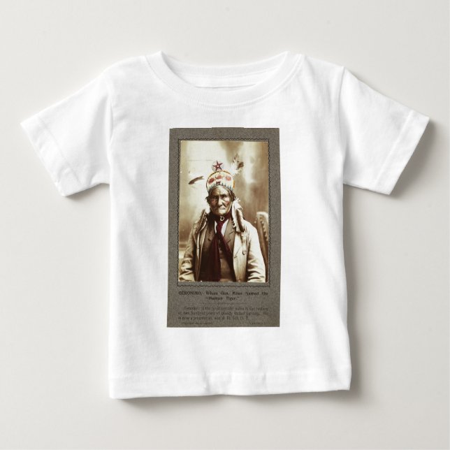 Chiricahua Apache Indian Leader Geronimo Portrait Baby T-Shirt (Front)