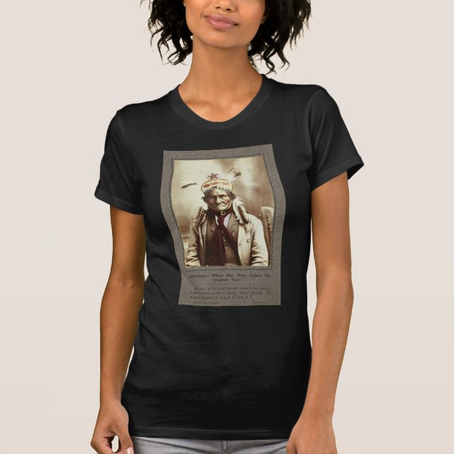 Chiricahua Apache Indian Leader Geronimo Portrait T-Shirt (Front)