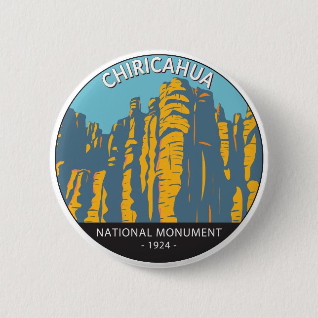Chiricahua National Monument Hoodoos Arizona  Button (Front)