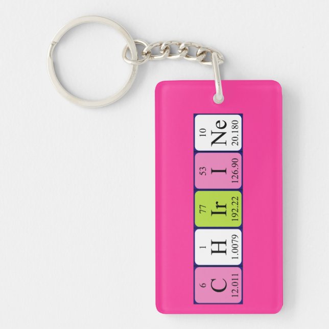 Chirine periodic table name keyring (Front)