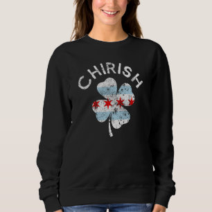 Chirish Chicago Flag Lucky C St Patrick's Day Sweatshirt
