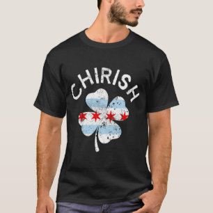 Chirish Chicago Flag Lucky C St Patrick's Day T-Shirt