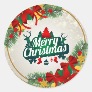 chirismas stikers 2023 classic round sticker