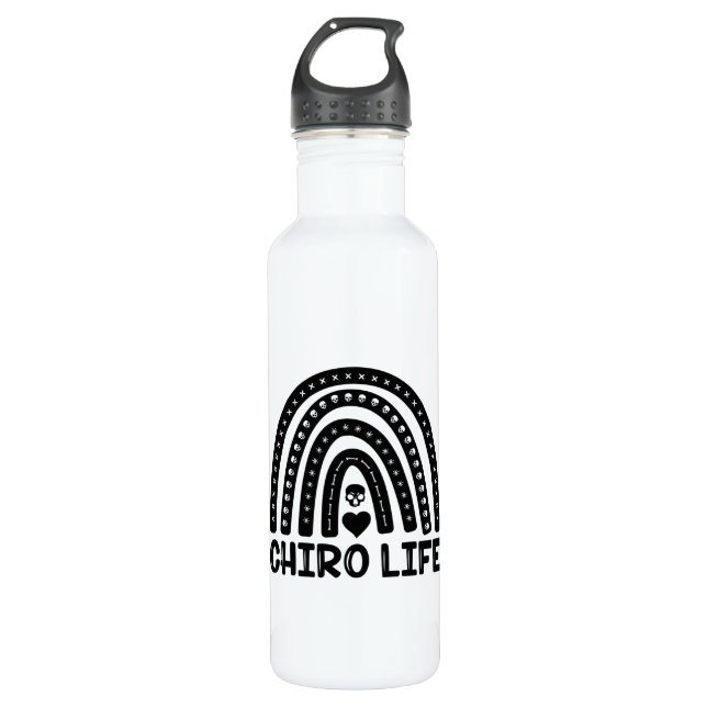 Chiro Life Chiropractic Spine Chiropractor Stainless Steel Water Bottle (Front)