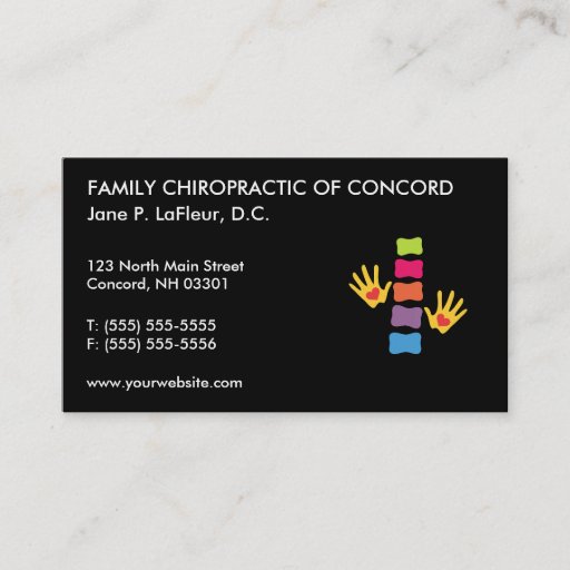 Customizable Chiro Words Chiropractic Business Cards