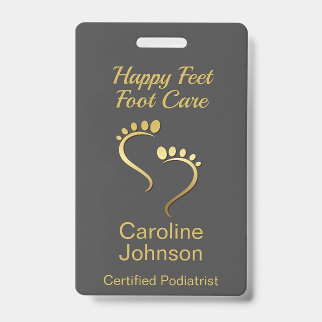 Chiropodist Podiatrist Pedicure Foot Care Business Badge (Front)