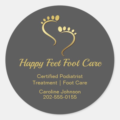 Chiropodist Podiatrist Pedicure Foot Care Business Classic Round Sticker