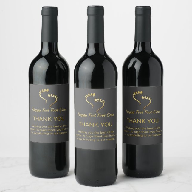 Chiropodist Podiatrist Pedicure Foot Care Business Wine Label (Bottles)