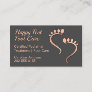 Chiropodist Reflexologist Pedicure Footprint Rose Business Card