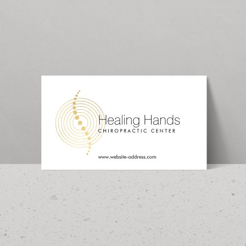 Chiropractic Abstract Gold Circles Logo Business Card