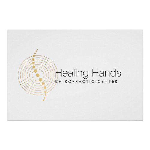 Chiropractic Abstract Gold Circles Logo Poster