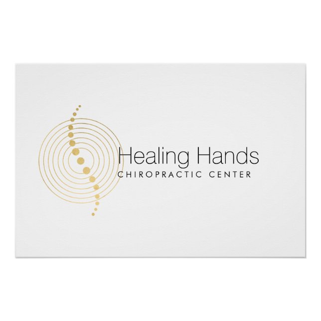 Chiropractic Abstract Gold Circles Logo Poster (Front)