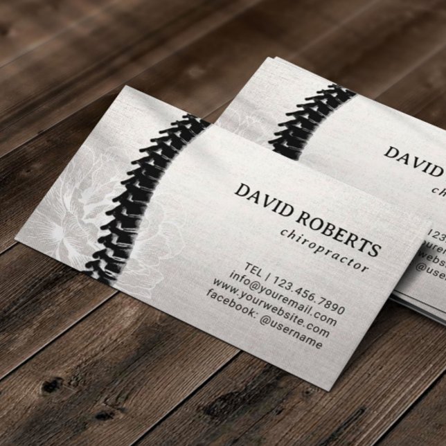 Chiropractic Acupuncture Spine Floral Appointment Card (Creator Uploaded)