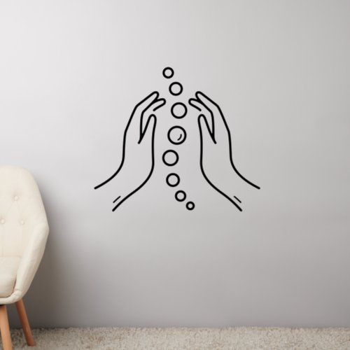Chiropractic Adjusting Hands Spine Wall Decal