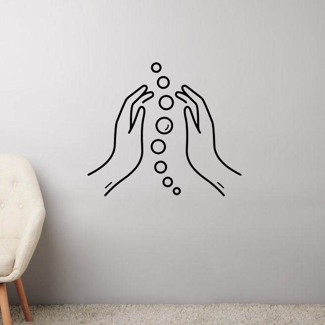 Chiropractic Adjusting Hands Spine Wall Decal (Living Room 2)
