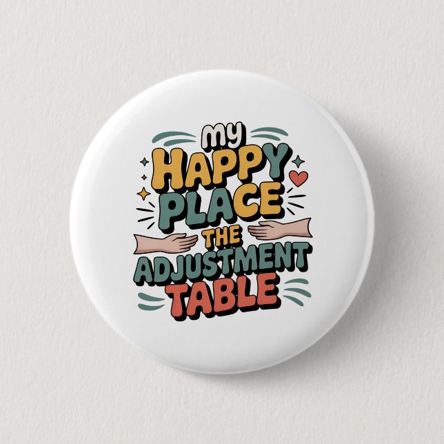 Chiropractic Adjustment Bliss for Back Pain Relief Button (Front)