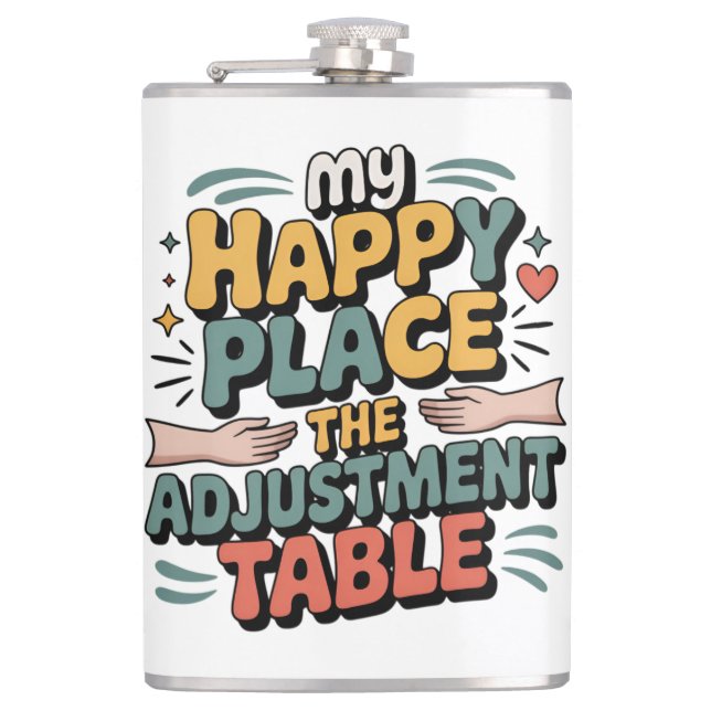 Chiropractic Adjustment Bliss for Back Pain Relief Flask (Front)
