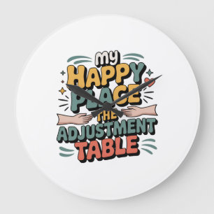 Chiropractic Adjustment Bliss for Back Pain Relief Large Clock