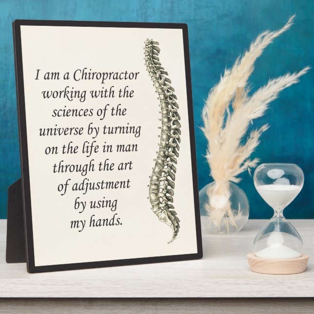 Chiropractic Adjustment by Hand Easel Plaque (Side)