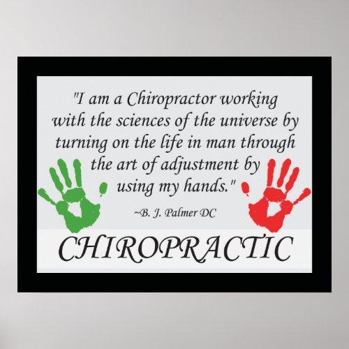 Chiropractic Adjustment by Hand Poster