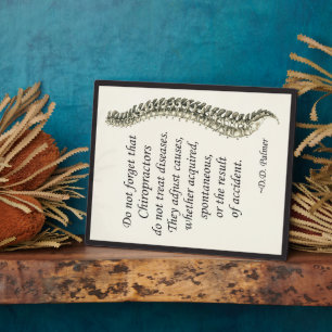 Chiropractic Adjustment Palmer Quote Easel Plaque