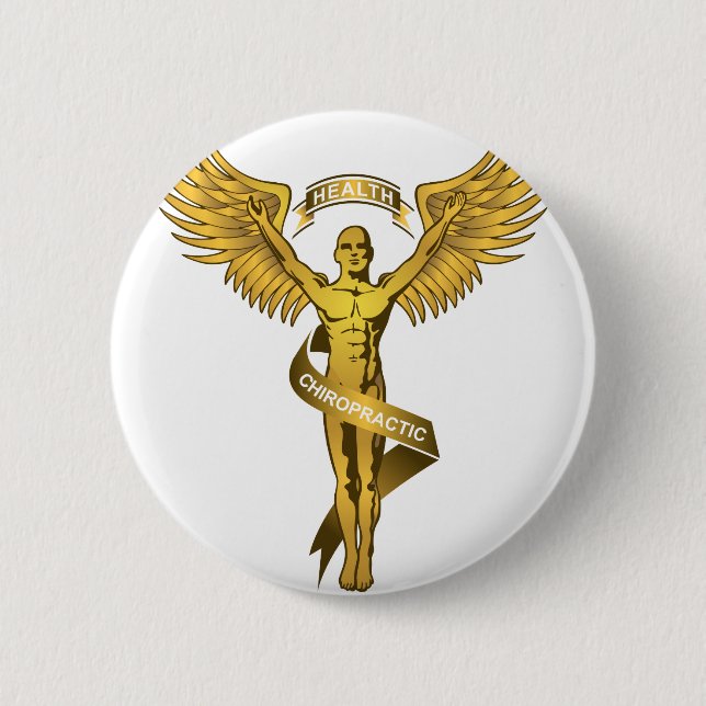Chiropractic Angel Pinback Button (Front)