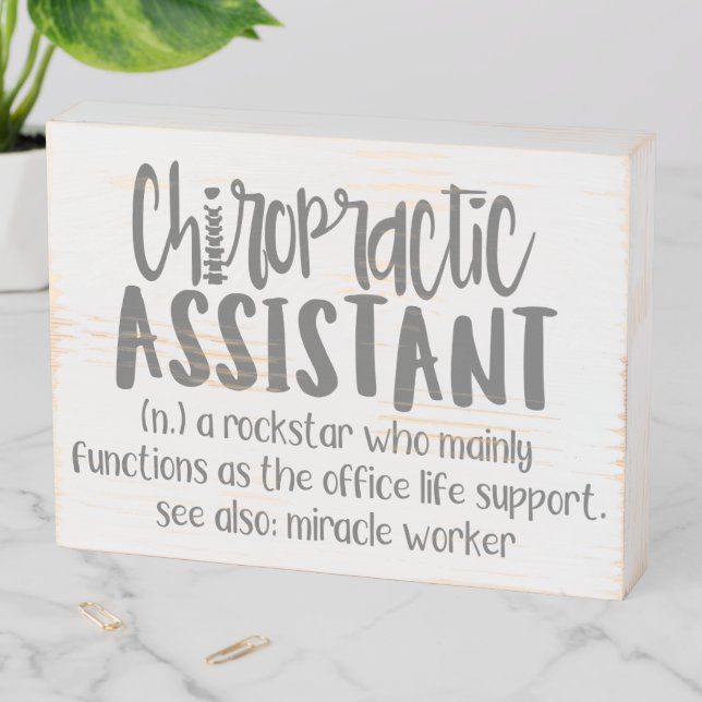 Chiropractic Assistant, CA Gifts, Chiropractic Wooden Box Sign (In Situ Horizontal)