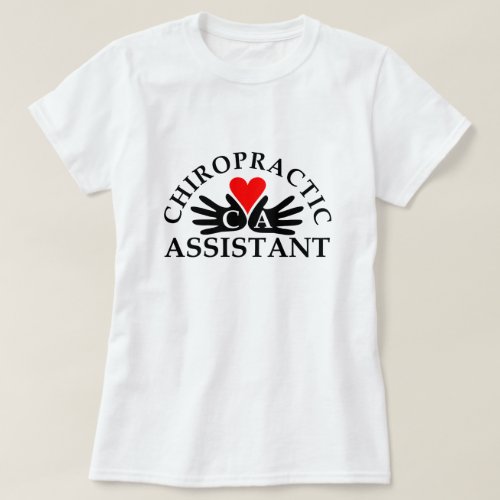 Chiropractic Assistant Heart In Hands Logo T-Shirt