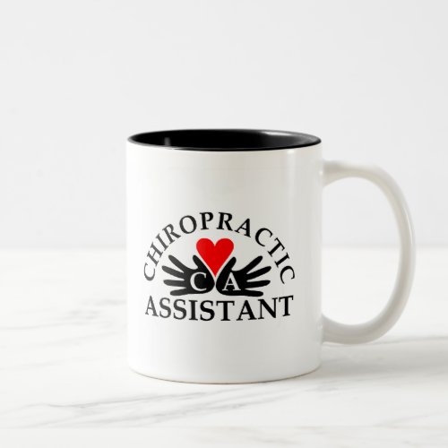 Chiropractic Assistant (Heart In Hands Logo) Two-Tone Coffee Mug