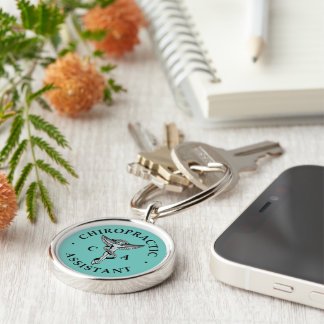Chiropractic Assistant Logo Keychain
