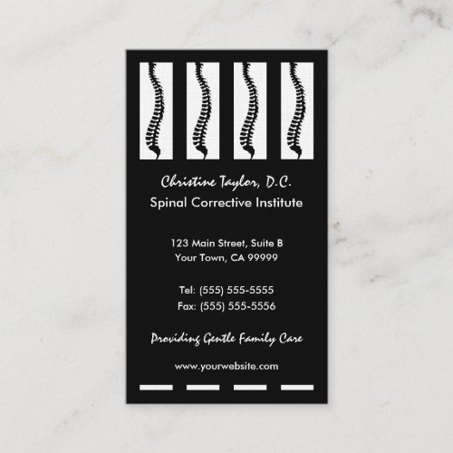 Chiropractic Business Cards (Black)