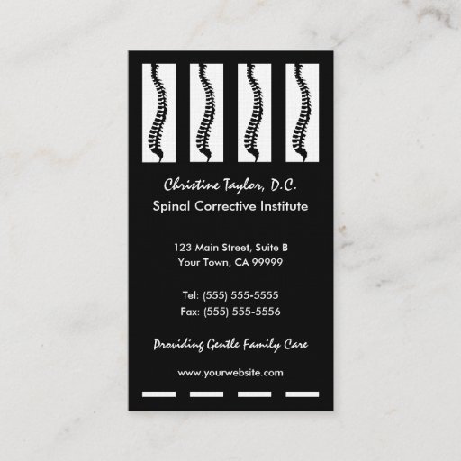 Customizable Chiropractic Business Cards (Black)