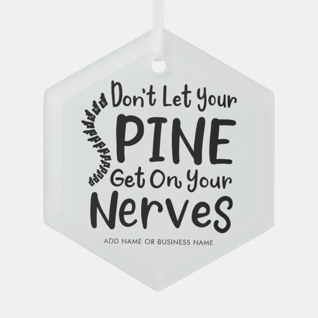 Chiropractic Business Christmas Holiday Coworkers Glass Ornament (Front)