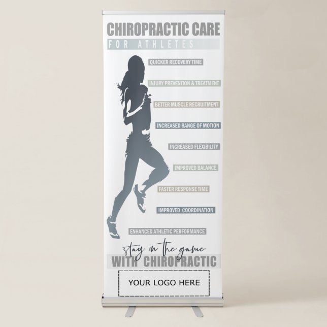 Chiropractic Care for Athletes, Chiropractic Sign, Retractable Banner (Front)