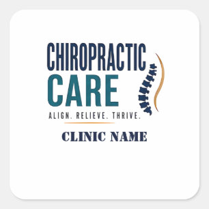 Chiropractic Care Medical Design Square Sticker