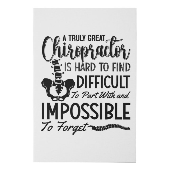 Chiropractic Chiro Spine Truly Great Chiropractor Faux Canvas Print (Front)