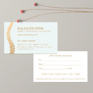 Chiropractic Chiropractor Appointment Reminder Bus Business Card