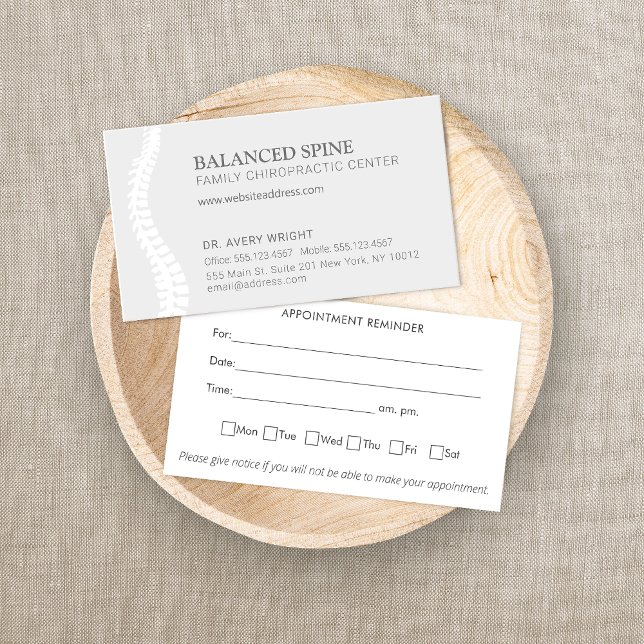Chiropractic Chiropractor Appointment Reminder Bus Business Card (Creator Uploaded)