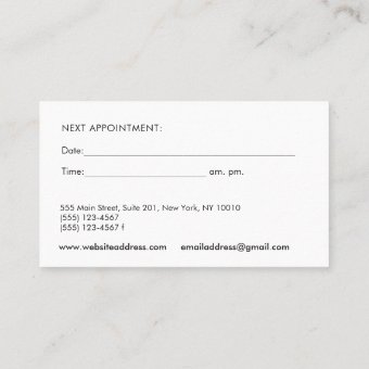 Chiropractic Chiropractor Appointment Reminder Bus Business Card | Zazzle