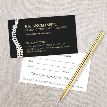Chiropractic Chiropractor Appointment Reminder  Business Card by sm_business_cards at Zazzle